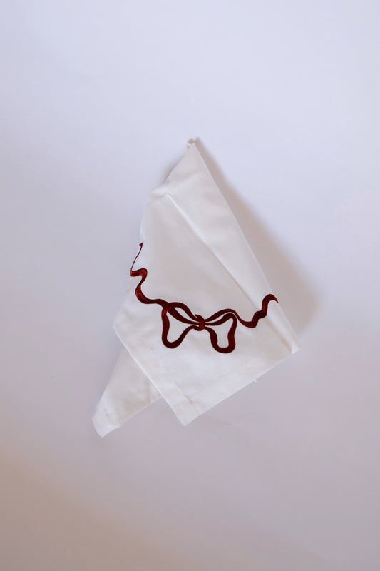 Bow Napkin - Maroon