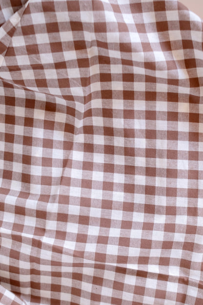 Round Tablecloth - Choc Gingham