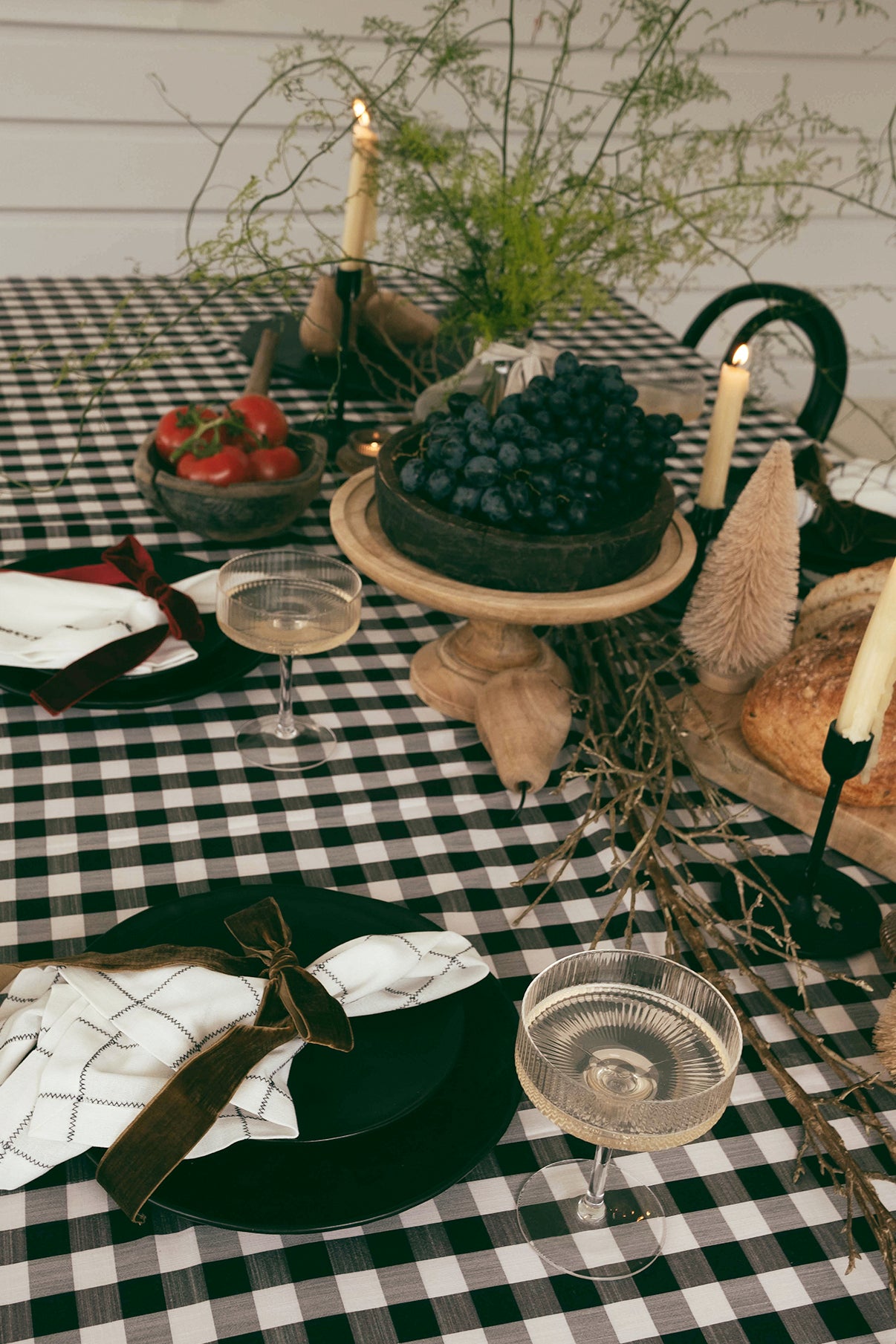 Gingham Tablecloth - Black