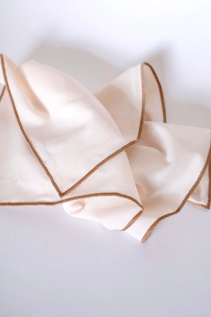 Line Napkin - Beige/Tan Piping