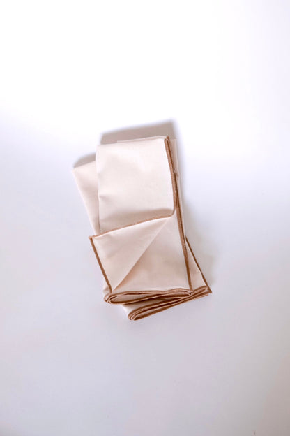 Line Napkin - Beige/Tan Piping