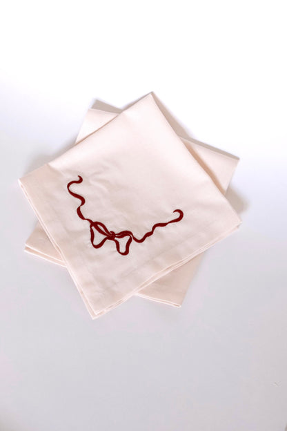 Bow Napkin - Maroon