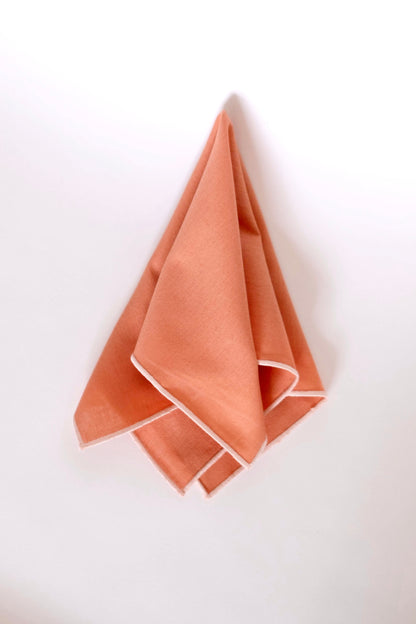 Line Napkin - Peach/Baby Pink Piping