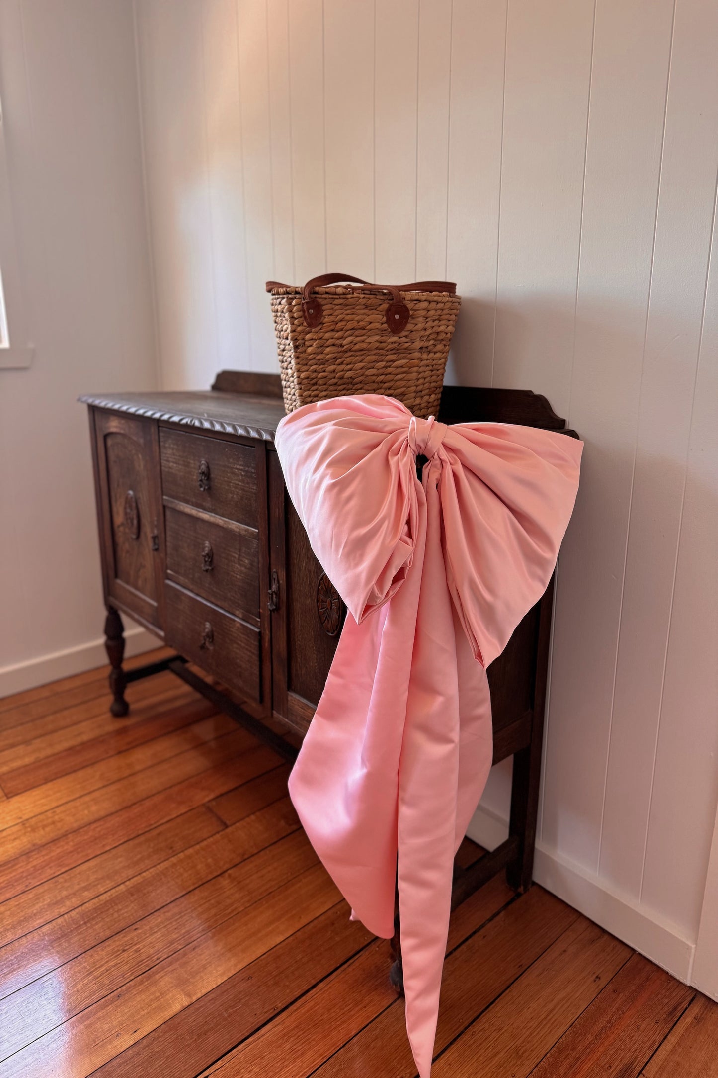 Giant Satin Bow - Baby Pink