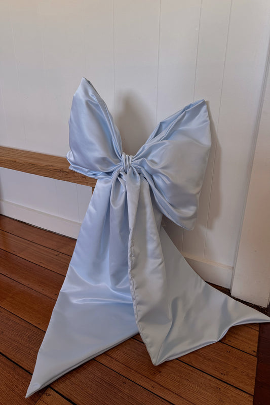 Giant Satin Bow - Baby Blue